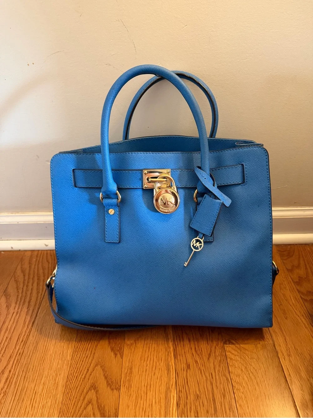 Authentic Michael Kors Large Bright Blue Hamilton Bag